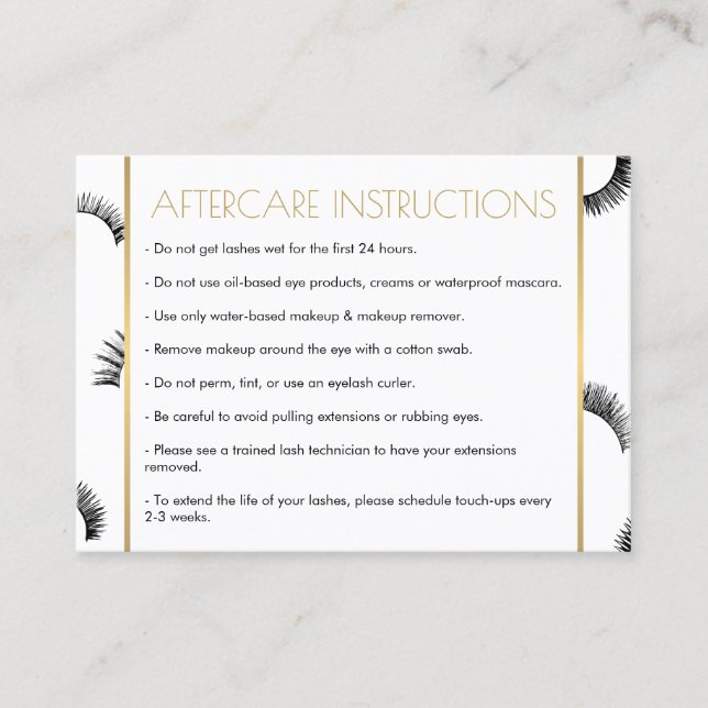 Cartão De Visita Placa de Cuidados de Óculos Brancos/Pretos (Frente)