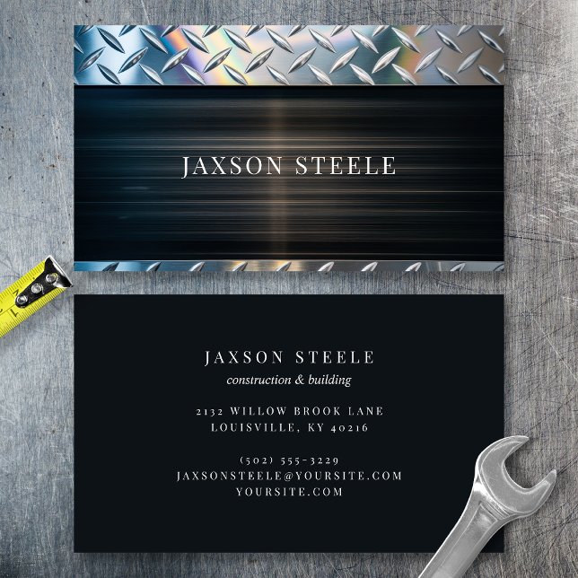 Cartão De Visita Placa de Diamante Industrial Masculino (Criador carregado)