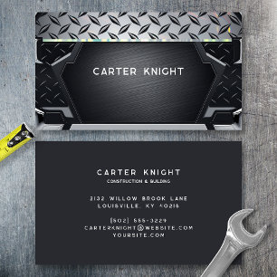 Cartão De Visita Placa de Diamante Metálico Industrial Profissional
