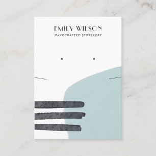 CARTÃO DE VISITA PLACA DE EXIBIÇÃO ABSTRATO AQUA BLUE NECKLACE EA