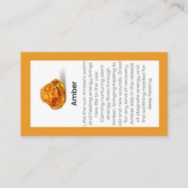 Cartão De Visita Placa de Exibição Amber Crystal Significando Jewel