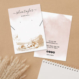 Cartão De Visita placa de exibição Colar Colar de Orelha cor-de-ros