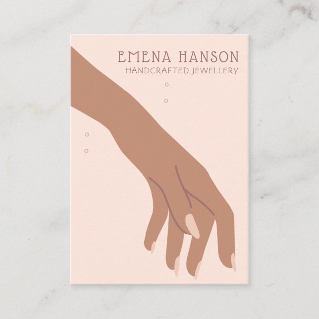 Cartão De Visita Placa de exibição da Mão do Bracelete Elegante (Frente)