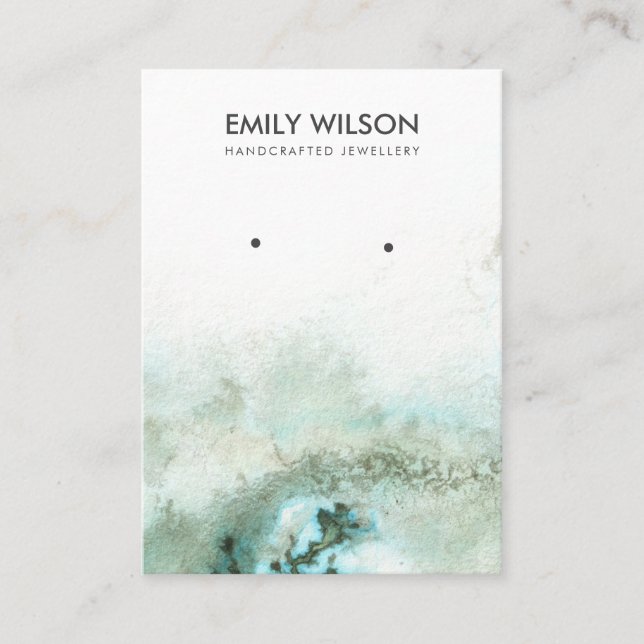 Cartão De Visita Placa de exibição de Agate Agate Emerald Green Sil (Frente)