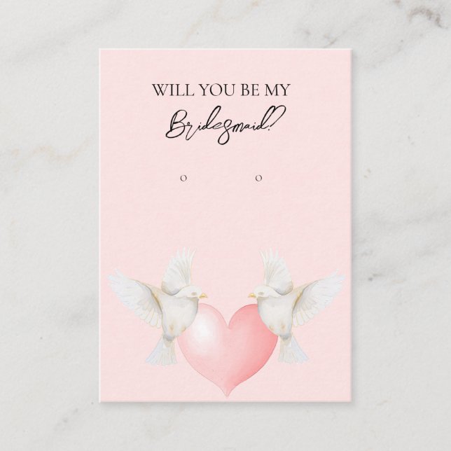 Cartão De Visita Placa de Exibição de Bridesmaid do Amor de Casamen (Frente)