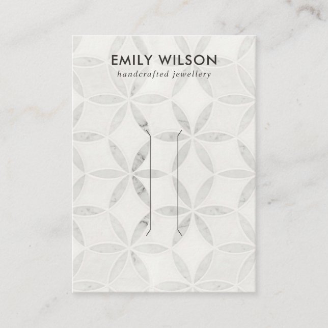 CARTÃO DE VISITA PLACA DE EXIBIÇÃO DE CLIP DE CABELO FLORAL BRANCO  (Frente)