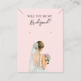 Cartão De Visita Placa de Exibição de Colar de Bridesmaid e Enrelaç