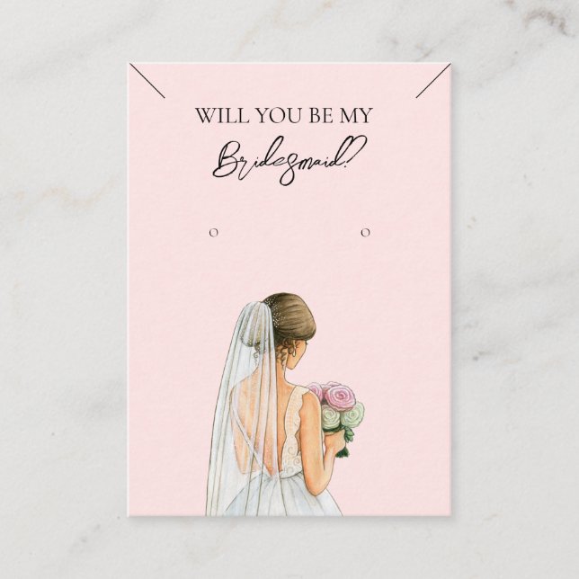 Cartão De Visita Placa de Exibição de Colar de Bridesmaid e Enrelaç (Frente)