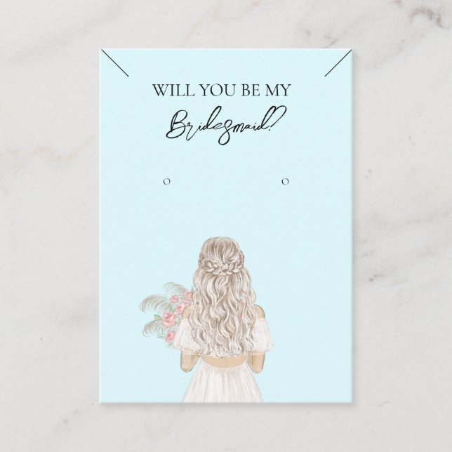 Cartão De Visita Placa de Exibição de Colar de Bridesmaid e Enrelaç (Frente)