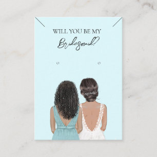Cartão De Visita Placa de Exibição de Colar de Bridesmaid e Enrelaç