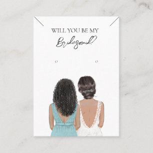 Cartão De Visita Placa de Exibição de Colar de Bridesmaid e Enrelaç