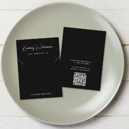 Cartão De Visita Placa de Exibição de Colar Preta de Colar de Scrip