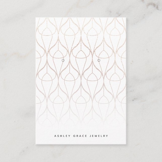 Cartão De Visita Placa de exibição de Dourado tom branco chic (Frente)