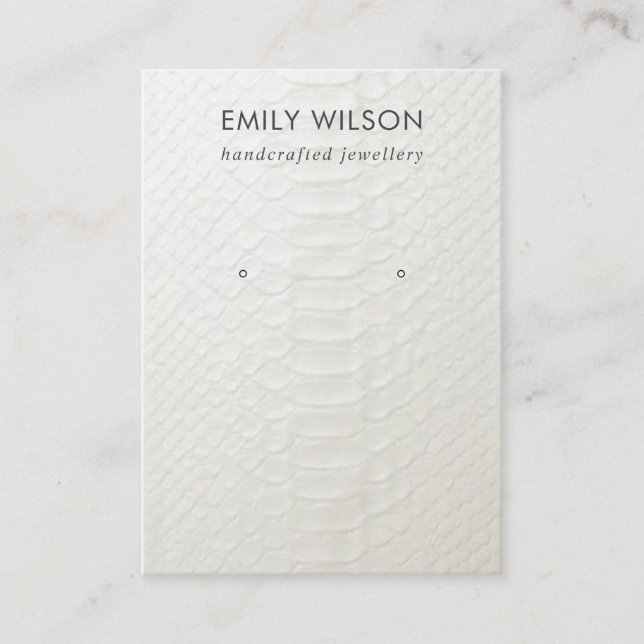 CARTÃO DE VISITA PLACA DE EXIBIÇÃO DE EXIBIÇÃO DE COURO BRANCO (Frente)