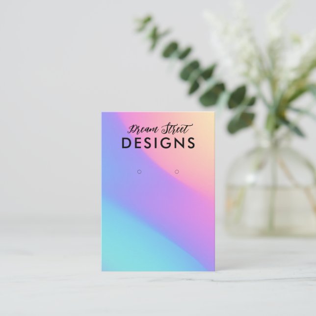 Cartão De Visita Placa de Exibição de Gradiente Laranja Roxo Azul (Em pé/Frente)