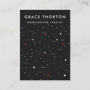 Cartão De Visita Placa de Exibição de Joias de Confetti Bonito