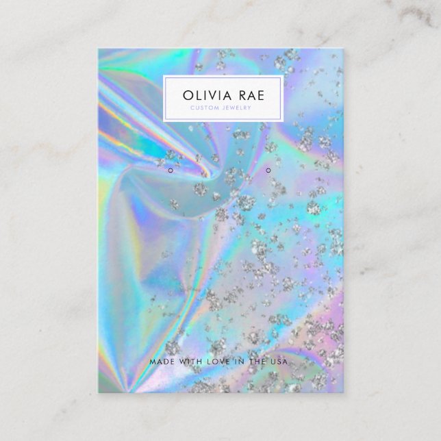 Cartão De Visita Placa de Exibição de Joias de Trendência Holográfi (Frente)