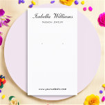 Cartão De Visita Placa de Exibição de Leitura de Script Branco Pret<br><div class="desc">Personalize este modelo e crie facilmente a placa de exibição do brinco. Clique em PERSONALIZAR AINDA para alterar a cor de fundo, o tamanho do texto ou a cor do texto. Você pode TRANSFERIR este DESIGN em outros produtos do Zazzle e ajustá-lo ao ajustado da maioria dos itens do Zazzle....</div>