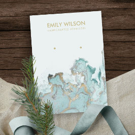 CARTÃO DE VISITA PLACA DE EXIBIÇÃO DE MARCAS AGÁTICAS DOURADAS AZUI