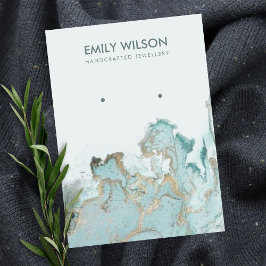 CARTÃO DE VISITA PLACA DE EXIBIÇÃO DE MARCAS AGÁTICAS DOURADAS AZUI