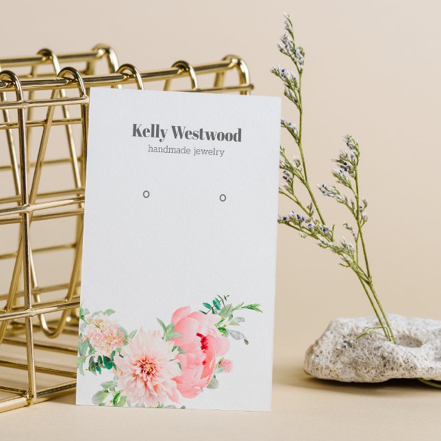 Cartão De Visita Placa de exibição de orelhas com olhais de flores  (Criador carregado)