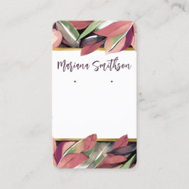 Cartão De Visita Placa de Exibição de Orelhas de Folhagem de Pastel