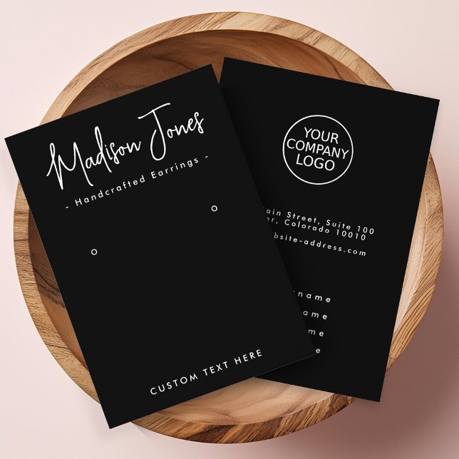 Cartão De Visita Placa de exibição de preto para caligrafia simples (Criador carregado)