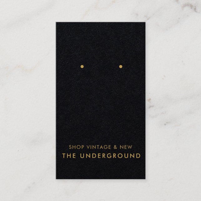 Cartão De Visita Placa de exibição de ressonância em preto-e-latas (Frente)