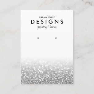 Cartão De Visita Placa de Exibição de Trendy Earring de Glitter Sil