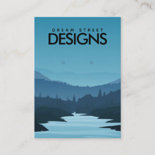 Cartão De Visita Placa de exibição de Viagem de Montanha Azul