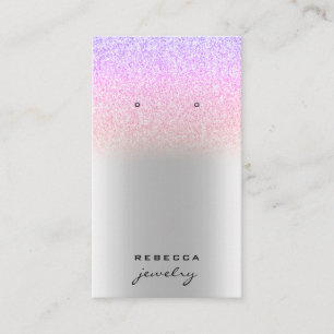 Cartão De Visita Placa de exibição do brinco de brilho do Unicorn