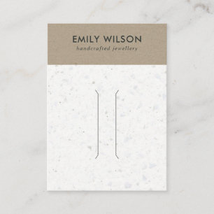 CARTÃO DE VISITA PLACA DE EXIBIÇÃO DO CABELO DE TERRAZZO BRANCO R