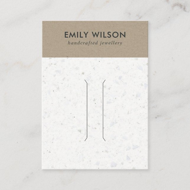 CARTÃO DE VISITA PLACA DE EXIBIÇÃO DO CABELO DE TERRAZZO BRANCO RUS (Frente)