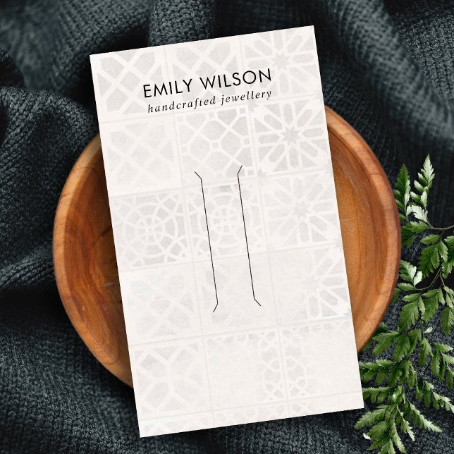 CARTÃO DE VISITA PLACA DE EXIBIÇÃO DO CABELO DE TEXTURA DO AZULEJO  (Criador carregado)