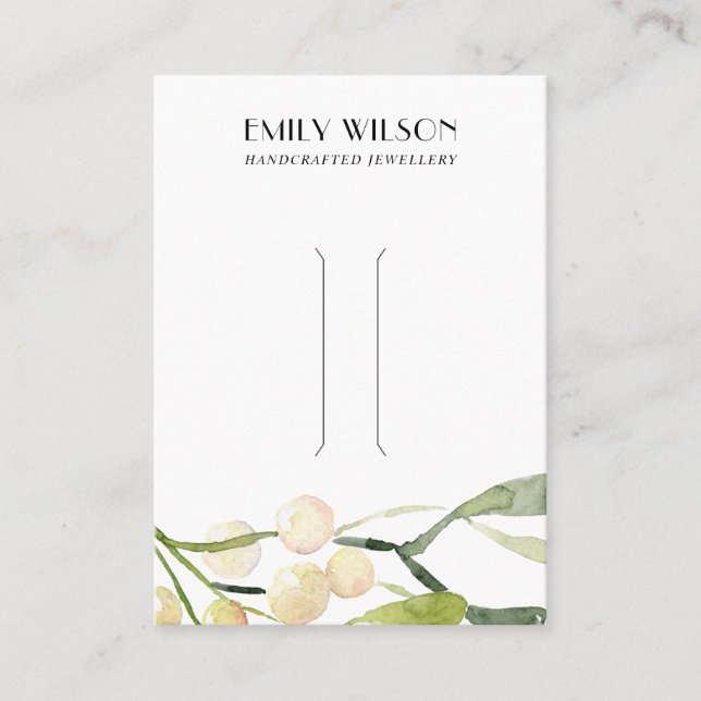 CARTÃO DE VISITA PLACA DE EXIBIÇÃO DO CLIP DE CABELO DE NEVE DE NAT (Frente)