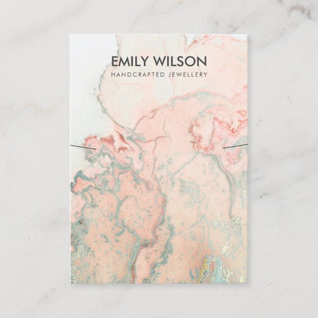 CARTÃO DE VISITA PLACA DE EXIBIÇÃO DO NECKLACE AGATE VERDE PEACH (Frente)