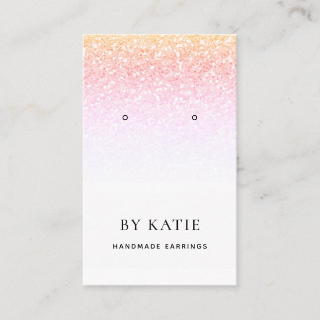 Cartão De Visita Placa de exibição do Rainbow Faux Glitter Earratio (Frente)