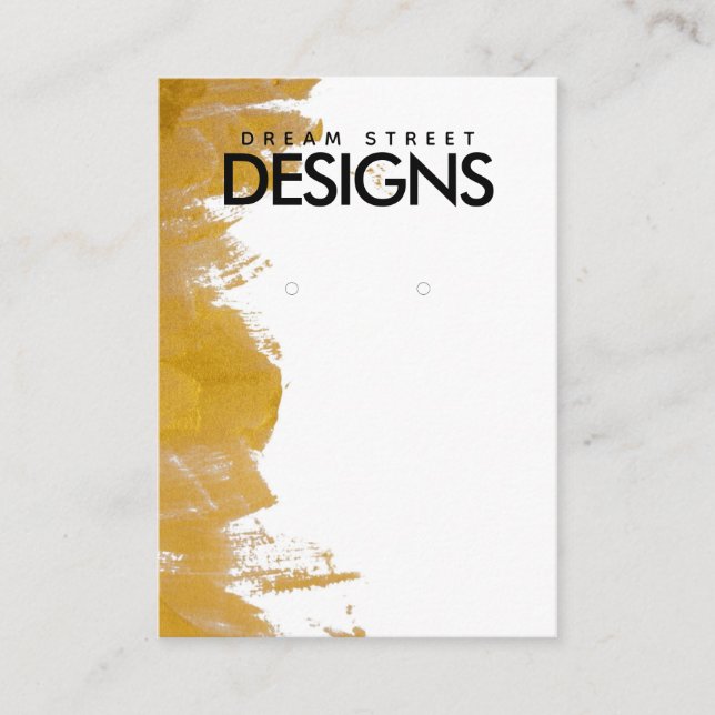 Cartão De Visita Placa de exibição Dourada de abertura de pintura (Frente)