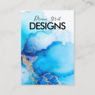 Cartão De Visita Placa de exibição Dourada de gravação de aquarela 