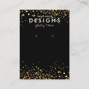 Cartão De Visita Placa de exibição Dourada Glitter Trendy Earry