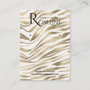 Cartão De Visita Placa de exibição Dourada Zibra Impressão Elegante