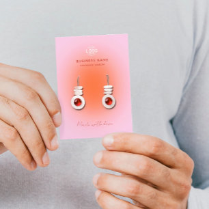 Cartão De Visita Placa de exibição Purgy Pink Aura Modern Earrings
