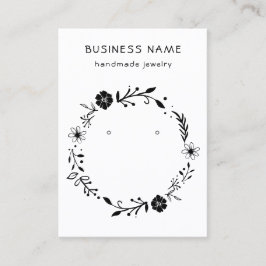 Cartão De Visita Placa de Exibição Rustic Floral Wreath Earring
