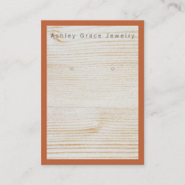 Cartão De Visita Placa de Exibição Simples Terra Cotta Brown Wood E