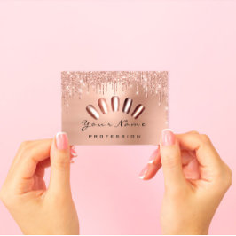 Cartão De Visita Placa de fidelidade 10 Unhas Rosa de aperto