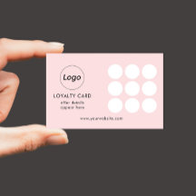 Placa de fidelidade do logotipo rosa simples