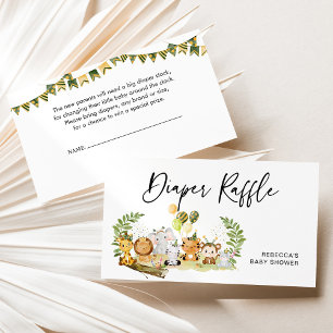 Cartão De Visita Placa de gabinete do Chá de fraldas Raffle da Fral