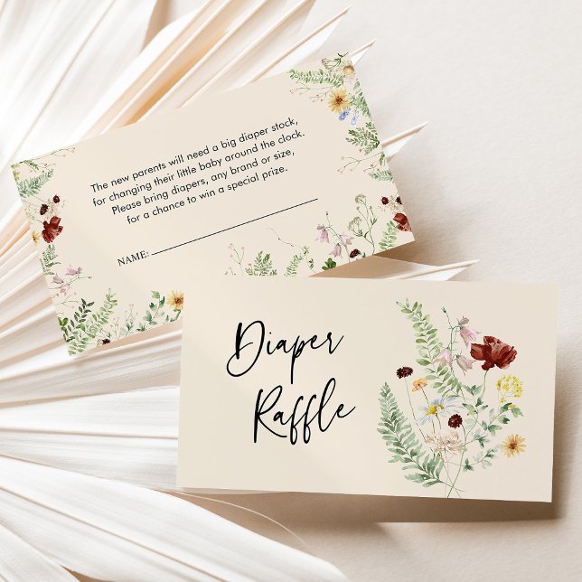 Cartão De Visita Placa de gabinete do Chá de fraldas Raffle de Fral (Criador carregado)