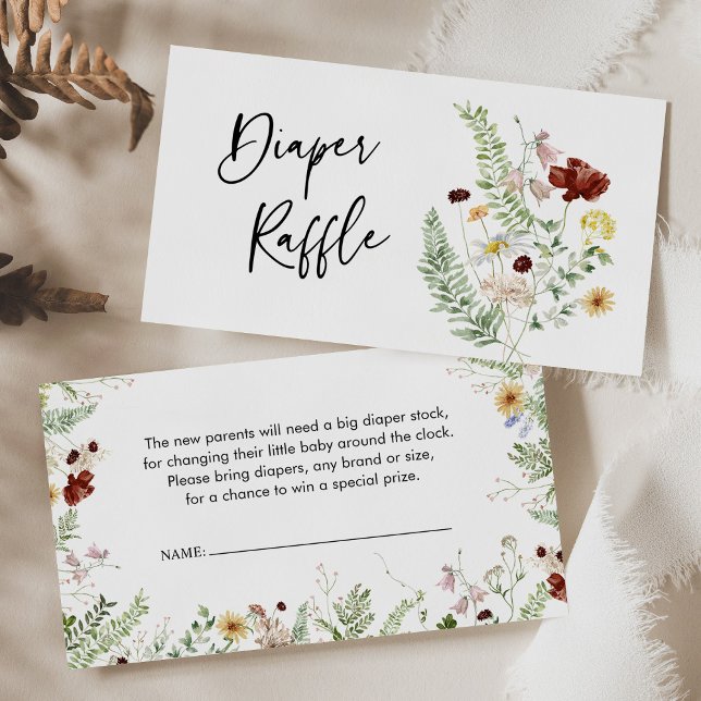 Cartão De Visita Placa de gabinete do Chá de fraldas Raffle Fralda  (Criador carregado)