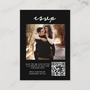 Cartão De Visita Placa de gabinete RSVP de Casamento de Código Qr P